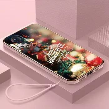 Роскошный чехол для телефона из ТПУ с ремешком для Huawei Y6P Y7 Y9 Prime 2019 Y9S Honor 70 90 Lite X7A X9A 5G, чехлы A1, художественный чехол с Рождеством и Новым годом Honor X7A 5G