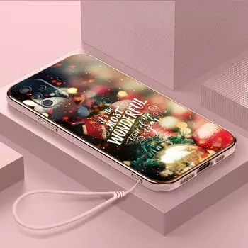 Роскошный чехол для телефона из ТПУ с ремешком для Samsung Galaxy A04 05s A13 A14 A24 A54 A34 Note20 S23 Ultra, чехлы A1, художественный чехол с Рождеством и Новым годом Samsung Galaxy A01