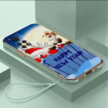 Роскошный чехол для телефона из ТПУ с ремешком для Xiaomi Poco F4 F5 M4 M5 X3 X4 X5 13T Redmi Note 10S 11S 10C 13C, чехлы A2, новогодний рождественский дизайн, чехол Xiaomi Poco F1