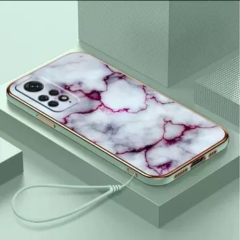 Роскошный чехол для телефона из ТПУ с ремешком для Xiaomi Redmi Note 10S 11S 12S 9 10 11 12 Pro 9T 10C 12C 13C, чехлы A48 с пейзажным узором, масляный мрамор Redmi Note 4