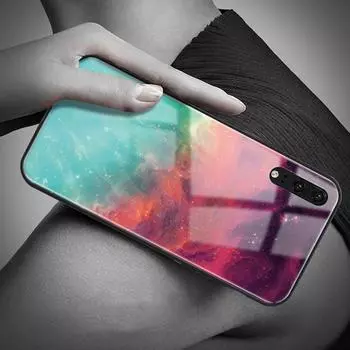 Роскошный чехол для телефона из закаленного стекла 9H со звездным узором, твердая задняя крышка для iPhone Samsung Huawei Xiaomi Huawei Mate 20