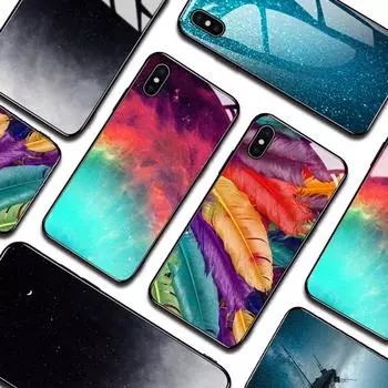 Роскошный чехол для телефона из закаленного стекла со звездами, задняя крышка для iPhone Samsung Huawei Xiaomi Huawei Mate 20