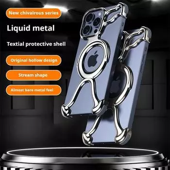 Роскошный чехол для телефона Magsafe из магнитного жидкого металла для iPhone 16 15 14 13 Pro Max с функцией рассеивания тепла и беспроводной зарядки в автомобиле For iPhone 15 Pro Max