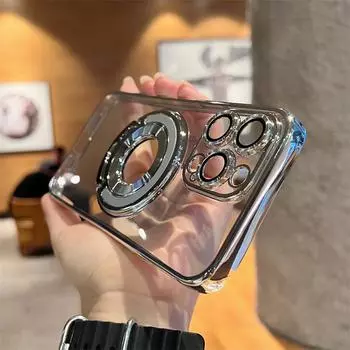 Роскошный чехол для телефона Magsafe с беспроводной зарядкой для iPhone 11 12 13 14 15 Pro Max Plus, чехол-бампер с магнитным кольцом и кронштейном For iPhone 14Pro
