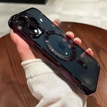 Роскошный чехол для телефона Magsafe с беспроводной зарядкой для Iphone 14 13 12 11 Pro Max Plus, мягкий магнитный бампер, гальванический прозрачный чехол For iPhone 11Pro синий