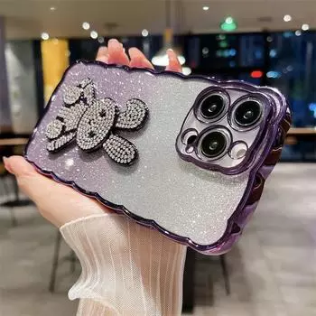 Роскошный чехол для телефона с 3d алмазным кроликом и градиентом для Iphone 14pro Max 13 12 11 Pro Max 14 Plus, противоударный бампер, прозрачная крышка For iPhone 14 Plus