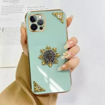 Роскошный чехол для телефона с 6D покрытием для Realme GT Master GT Neo3 Realme 8i 9 Pro C30 VIVO V25 VIVO V23E OPPO Reno, мягкий противоударный чехол из ТПУ OPPO A12 A12S/OPPO A5S A7 зелёный