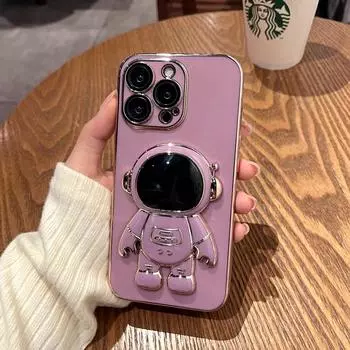 Роскошный чехол для телефона с астронавтом для iphone 11 12 13 14 Pro Max XS X XR 7 8 Plus SE 22 мини противоударный силиконовый чехол-подставка For iPhone 14Pro