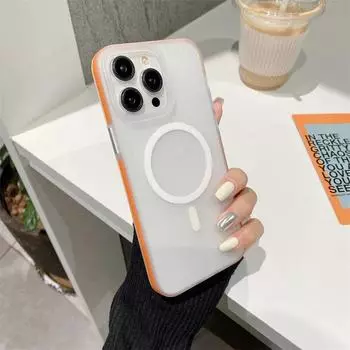 Роскошный чехол для телефона с беспроводной зарядкой для магнитного матового прозрачного чехла для Iphone 15 14 Plus Pro Max 13, защитная крышка for iphone13(6.1 )