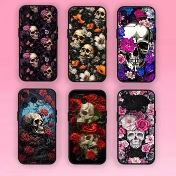 Роскошный чехол для телефона с черепом и мертвыми цветами для Xiaomi 10 12 Poco M3 X3 Nfc Redmi 10 11S Lite Ultra 4G 5G, черный мягкий чехол Xiaomi12PRO5G