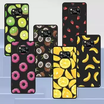 Роскошный чехол для телефона с фламинго и фруктами для Xiaomi Poco X3 NFC M3 X4 Pocophone F1 M4 Pro F3 GT, мягкий силиконовый черный чехол Pocophone F1