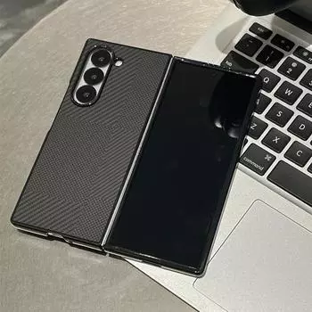 Роскошный чехол для телефона с гальваническим покрытием под кевлар и углеволокно для Samsung Z Fold 7 6 5 4, противоударный бампер, матовая однотонная задняя крышка Galaxy Z Fold7