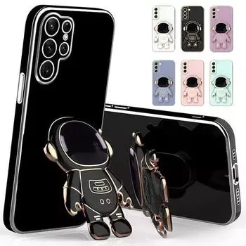Роскошный чехол для телефона с космонавтом для Samsung S23 S22 S21 S20 Ultra Plus Note20 Ultra A13 A14 A54 для iPhone 15 14Plus 13 12 11Pro Max XsMax, чехол-подставка iPhone 6/6S синий