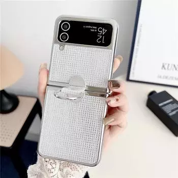 Роскошный чехол для телефона с кристаллическим покрытием для Samsung Galaxy Z Flip 4 3 5G с металлическим кольцом, защитная крышка, противоударный чехол, Fundas Girl For Z Flip 4