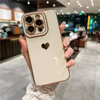 Роскошный чехол для телефона с квадратной рамкой Love Heat Frame для iPhone 11 12 13 14 15 Pro Max X XR XS, мягкий противоударный чехол на 7 8 Plus SE For iPhone SE3 2022
