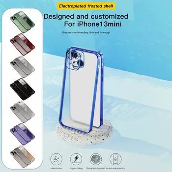 Роскошный чехол для телефона с квадратным краем для серии MINI, силиконовая прозрачная задняя крышка чёрный