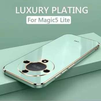 Роскошный чехол для телефона с квадратным покрытием для Honor Magic5 Lite Pro Magic5 Magic5 Pro Lite 5G, противоударная мягкая силиконовая задняя крышка For Magic5 Lite прозрачный