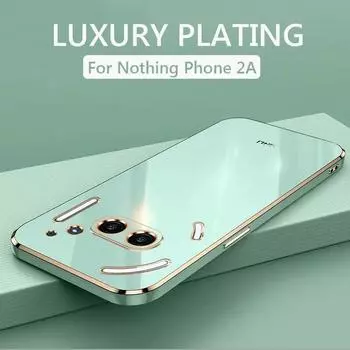Роскошный чехол для телефона с квадратным покрытием For Nothing Phone 2A NothingPhone2A, противоударная мягкая силиконовая задняя крышка For Nothing Phone 2A чистый