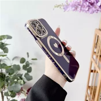 Роскошный чехол для телефона с квадратным покрытием и магнитным кругом для iPhone 11 12 13 14 Pro Max 14 Plus, противоударный чехол Magsafe с зарядкой For iPhone 14 Plus