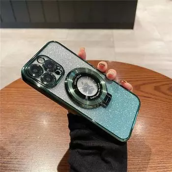 Роскошный чехол для телефона с магнитным держателем и вспышкой Magsafe для iPhone 11 12 13 14 15 Pro Max, защитная крышка для объектива на 14Plus For iPhone 11 Pro