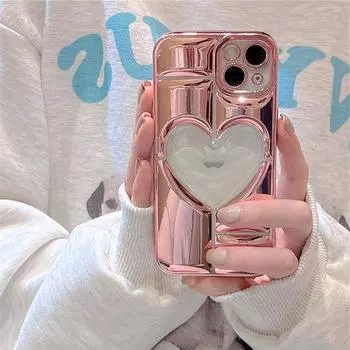 Роскошный чехол для телефона с покрытием Love Heart для Iphone 14 Plus 14 12 11 13 Pro Max, прозрачный полый чехол для дисплея, противоударная мягкая задняя крышка For iPhone 12Pro