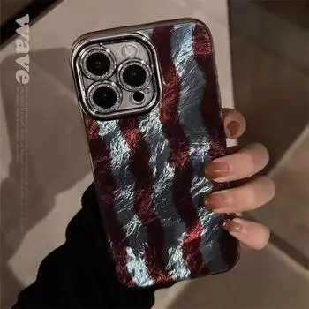 Роскошный чехол для телефона с принтом Glacier Stripe для iPhone 16 15 14 13 12 11 Pro Max задняя крышка iPhone 11 синий