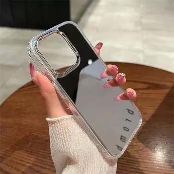 Роскошный чехол для телефона с зеркалом для макияжа с покрытием для iPhone 11 12 13 14 15 16 Pro Max Mini XR X XS 8 7Plus, жесткий акриловый противоударный чехол iPhone 16 Pro Max