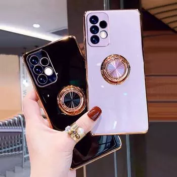 Роскошный чехол для телефона Samsung Galaxy A52 A52S 5G A72 A53 S21 S22 Ultra S20 FE Note 20 9 S10 10 Plus A 53, чехол с кольцом-держателем For Samsung RT-1A розовый