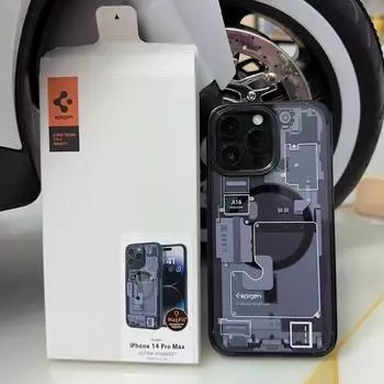 Роскошный чехол для телефона Spigen с печатной платой для iPhone 15 14 13 12 11 Pro Max Plus Magsafe, магнитный акриловый чехол с беспроводной зарядкой For iPhone 15 Pro Max белый