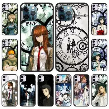 Роскошный чехол для телефона Steins Gate Okabe Anime Manga для iPhone 13 14 11 12 Pro Max 7 8 Plus SE X XR XS, мягкий черный чехол с полным покрытием iPhone 7 8 SE