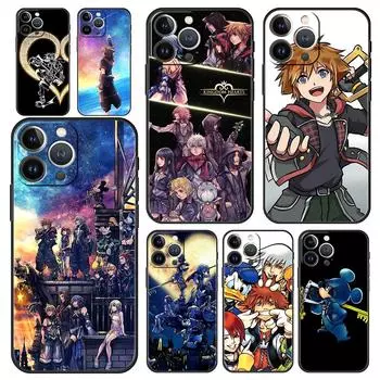 Роскошный чехол для телефона в стиле аниме Kingdom Hearts для iPhone 13 14 Mmini 11 12 Pro Max 7 8 Plus SE X XR XS мягкий черный чехол Fundas Shell iPhone XR