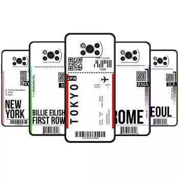 Роскошный чехол для Xiaomi POCO MI 11 lite F3 F4 GT 10T X4 M4 Pro 5G M3 11T X3 NFC 9T Celular Coque со штрих-кодом авиабилета POCO X4 NFC