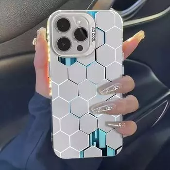 Роскошный чехол Honeycomb Cube Cyberpunk для iPhone 16 15 14 13 12 11 Pro XR XS Max 7 8 Plus, противоударный мягкий чехол для телефона For iPhone 7 8 PLUS