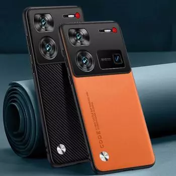 Роскошный чехол из искусственной кожи для Nubia Z60 Ultra, задняя крышка, силиконовый чехол с полной защитой для телефона NubiaZ60 Ultra 5G Z60Ultra Coque For Nubia Z60 Ultra чёрный