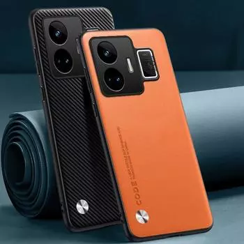 Роскошный чехол из искусственной кожи для Realme GT Neo 5 SE Neo5 5SE, матовый силиконовый защитный чехол для телефона Realme GT3 GT5 5G For Realme GT5 чёрный