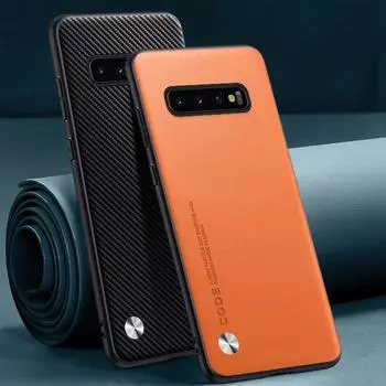 Роскошный чехол из искусственной кожи для Samsung Galaxy S10 5G S10 Plus S10Plus, задняя крышка, деловой матовый силиконовый защитный чехол для телефона For Samsung S10 фиолетовый
