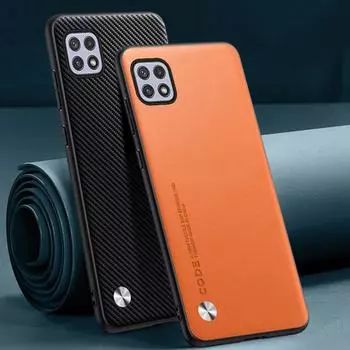 Роскошный чехол из искусственной кожи для Samsung Galaxy A22 5G, задняя крышка, матовый силиконовый противоударный защитный чехол для телефона Samsung A22 5G For Samsung A22 5G чёрный