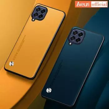 Роскошный чехол из искусственной кожи для Samsung Galaxy A42 A22 M42 M32 M22 F42 5G M12 A12 4G задняя крышка силиконовый защитный чехол для телефона Coque For Samsung A12 оранжевый