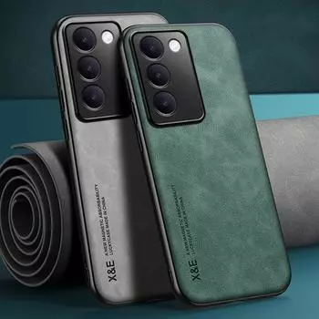 Роскошный чехол из искусственной кожи для Vivo V40 SE, задняя крышка, магнитный силиконовый защитный чехол для телефона Vivo V30 Lite 4G T3 Y100 Y200E For Vivo V30 Lite 4G серый