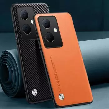 Роскошный чехол из искусственной кожи для Vivo V29 Lite, матовый чехол, силиконовый чехол с полной защитой для телефона Vivo Y78 Plus 5G, противоударный чехол For Vivo Y78 5G жёлтый