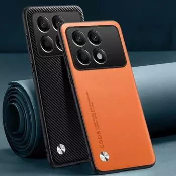 Роскошный чехол из искусственной кожи для Xiaomi Mi Poco X6 Pro, задняя крышка, матовый силиконовый чехол для телефона с полной защитой для Poco X5 Pro 5G PocoX6 For Poco X6 чёрный