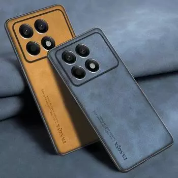 Роскошный чехол из искусственной кожи для Xiaomi Poco X6 Pro PocoX6, задняя крышка, матовый силиконовый чехол с полной защитой для Poco X5 Pro 5G For Poco X6 Pro синий