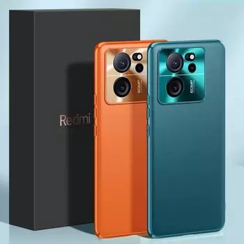 Роскошный чехол из искусственной кожи для Xiaomi Mi 13T Pro Mi13T, металлическая защита объектива, матовая задняя крышка для Redmi K60 Ultra Shell For Xiaomi 13T чёрный