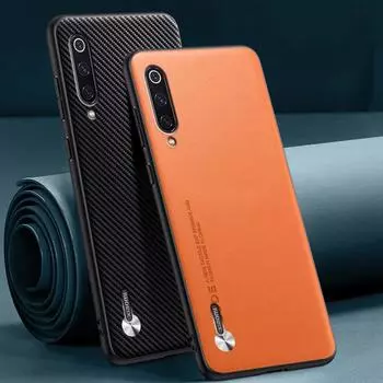 Роскошный чехол из искусственной кожи для Xiaomi Mi 9 Lite 9 SE Mi9, задняя крышка, силиконовый защитный чехол для телефона Xiaomi Mi A3 MiA3 CC9 CC9E For Xiaomi 9 оранжевый