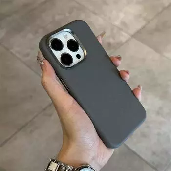 Роскошный чехол из искусственной кожи с металлической оправой для объектива для Iphone 15 15pro Max 14 Pro, официальное беспроводное зарядное устройство Magsafe, магнитный противоударный чехол For iPhone 15 чёрный