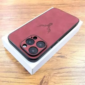 Роскошный чехол из искусственной кожи в стиле ретро для iPhone 15, 14, 13, 12, 11 Pro Max, iPhone11, iPhone12, 11Pro, 12Pro, полная задняя крышка с 3D изображением оленя For iPhone 14 Pro