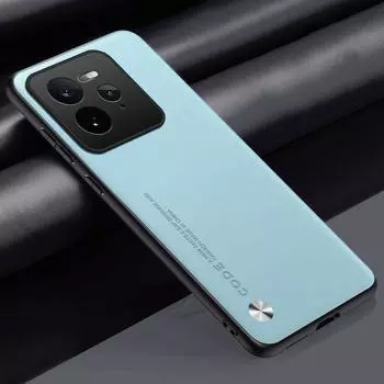 Роскошный чехол из искусственной ПУ кожи для Realme GT7 Pro, задняя крышка, матовый силиконовый чехол для полной защиты телефона для RealmeGT7 Pro GT7Pro 5G Coque For Realme GT7 Pro небесно-голубой