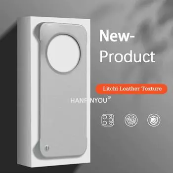 Роскошный чехол из натуральной кожи Litchi Grain для Huawei Mate 70 RS Pro Plus 60 50 40 Pro Plus RS Ultimate безрамный матовый жесткий чехол с защитой от отпечатков пальцев Mate 70 чёрный