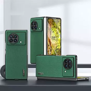 Роскошный чехол из натуральной кожи с красочной текстурой для Vivo XFold 3 2 XFlip Pro, мягкий противоударный чехол с полной защитой для бизнеса Vivo XFold 3 Pro зелёный