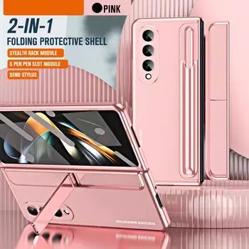 Роскошный чехол из стеклянной пленки с покрытием S Pen для Samsung Galaxy Z Fold 4 5g Fold5 Fold4 Fold 5 Zfold4, защитные чехлы для всего тела for samsung z fold 5 золотой